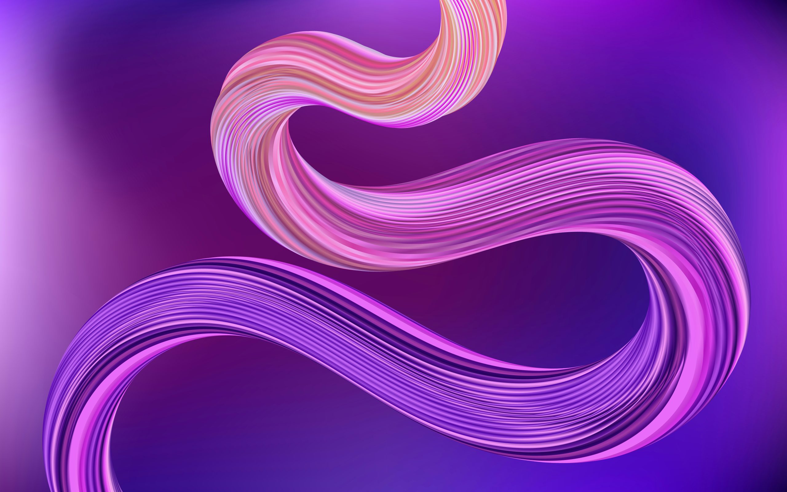 Abstract flowing ribbons of colour forming a shape that looks like an S giving layered curves that suggest movement, connection and clarity, echoing the idea of structure, strategy and story coming together